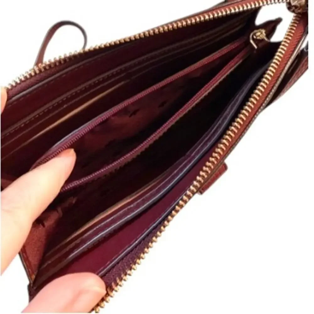 Kate Spade Alegra Larchmont Ave Burgundy Leather Crossbody Wallet Bag